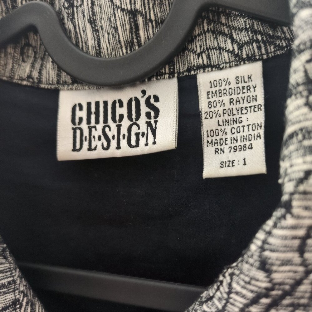 Chicos Design Jacket Size 1 Medium Button Close G… - image 4